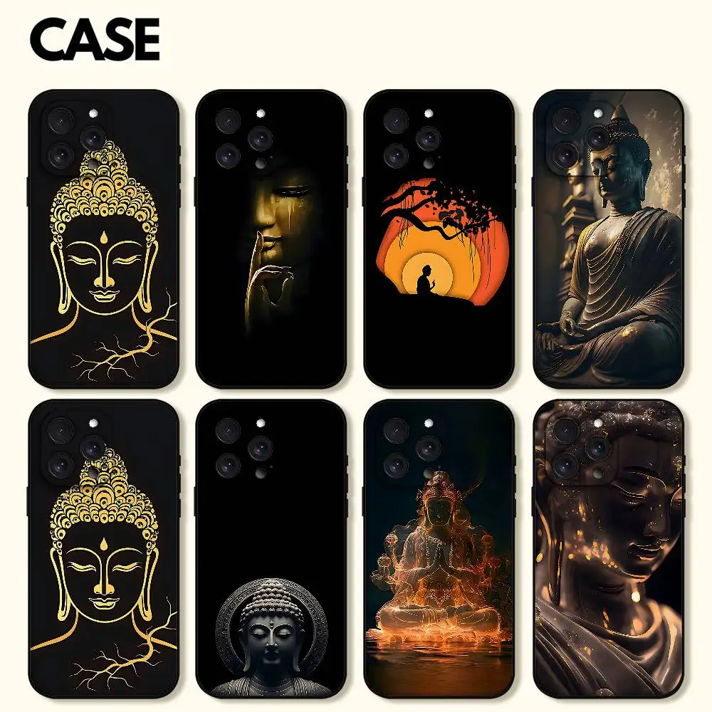 Lord Buddha Handyhülle für iPhone 17, 16, 15, 14, 13, 12, 11, PRO MAX PLUS, Mini-TPU, weich bis hautfreundliche Hülle