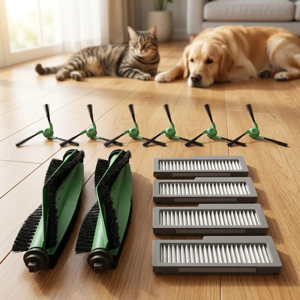 12pc For Roomba For Vacuum Cleaner Replacement Accessories Kit Featuring 2 Roller Brushes 6 Side Brushes 4 Filters