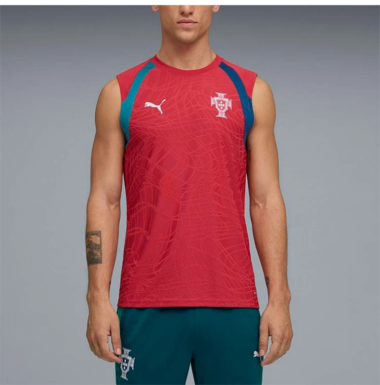 Puma Original Portugal Nationalmannschaft Herren-Shirt, feuchtigkeitsabsorbierendes ärmelloses Sport-T-Shirt 784770-16 – Detail 2
