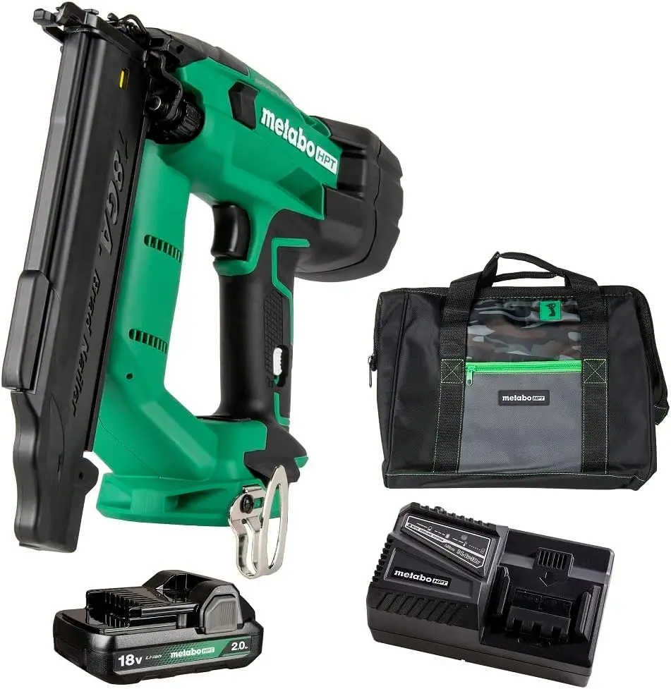 

Metabo HPT 18V MultiVolt™ Cordless 18 Gauge Brad Nailer Kit | Includes 1-18V, 2.0 Ah Lithium Ion Battery w/Fuel Gauge | Lifetime