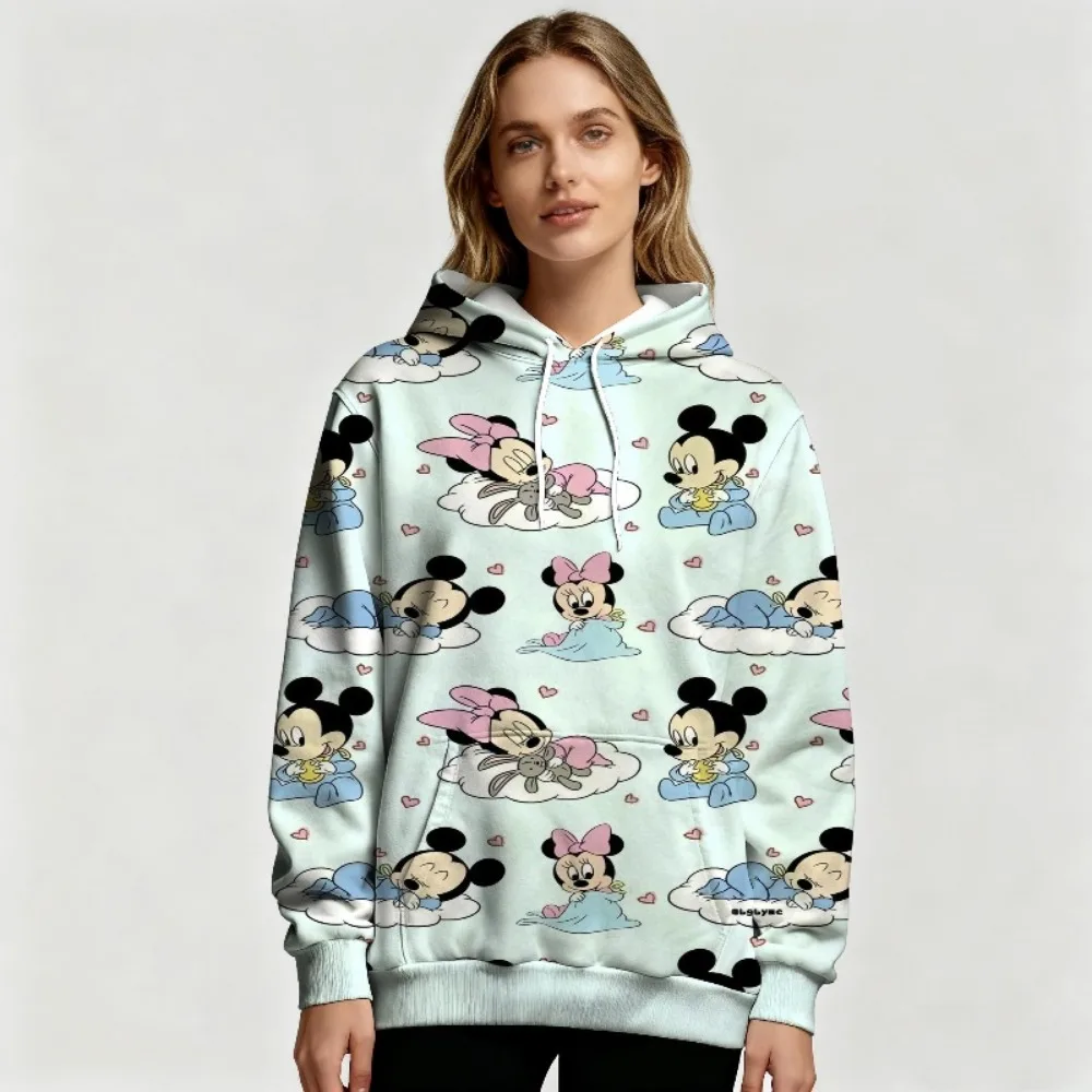Felpe con cappuccio stampate Disney Topolino e Minnie, fantastici autunnali e invernali, copricapo per coppia per uomini e donne e simpatici cartoni animati