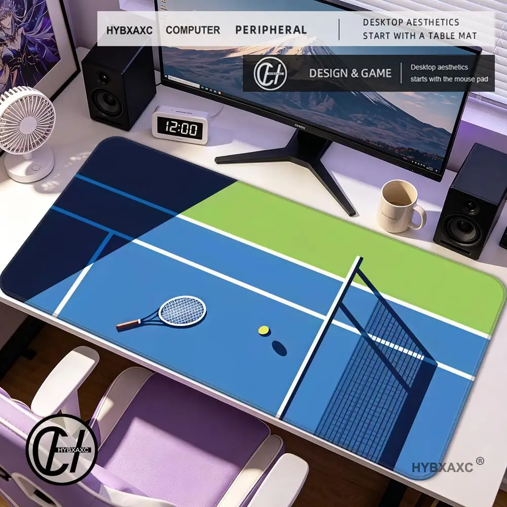 Tennis Court Theme Mouse Pad Large Computer Office Game Table Mat Rubber Anti-slip Stitched Keyboard Mats Desk Pads