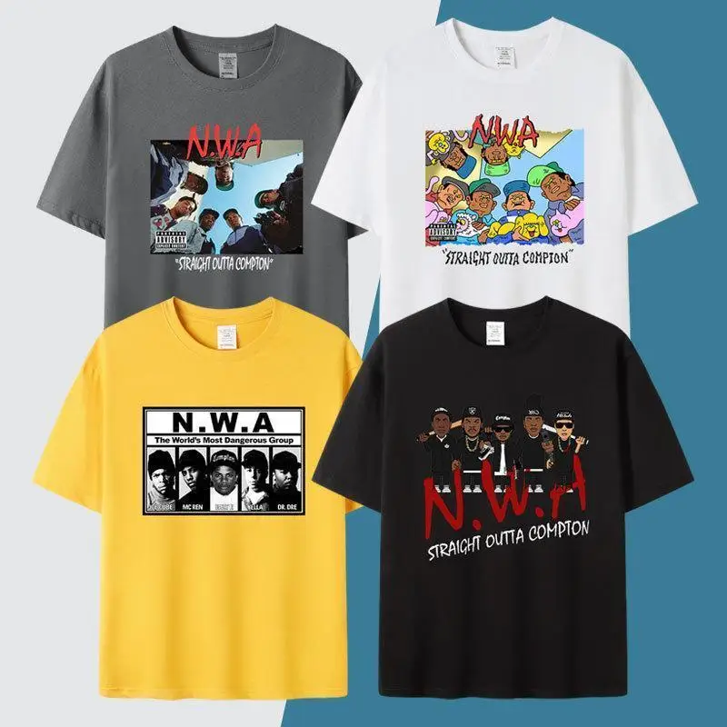 

NWA West Coast Gangster Hip Hop Rap Godfather Летняя новая универсальная футболка с короткими рукавами Мужские и женские топы Ins Trendy Brand