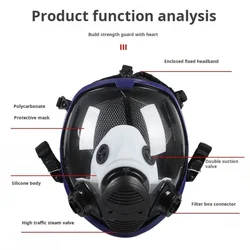 Gas mask, full face cover, silicone welding, fire protection, dust spraying, chemical industry decoration, dust prevention, labo
