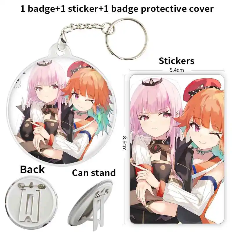 Takanashi Kiara Virtual Youtuber Game Anime Character Badge Brooch anchor Peripherals Pin Cartoon Trinket Decoration Tinplate