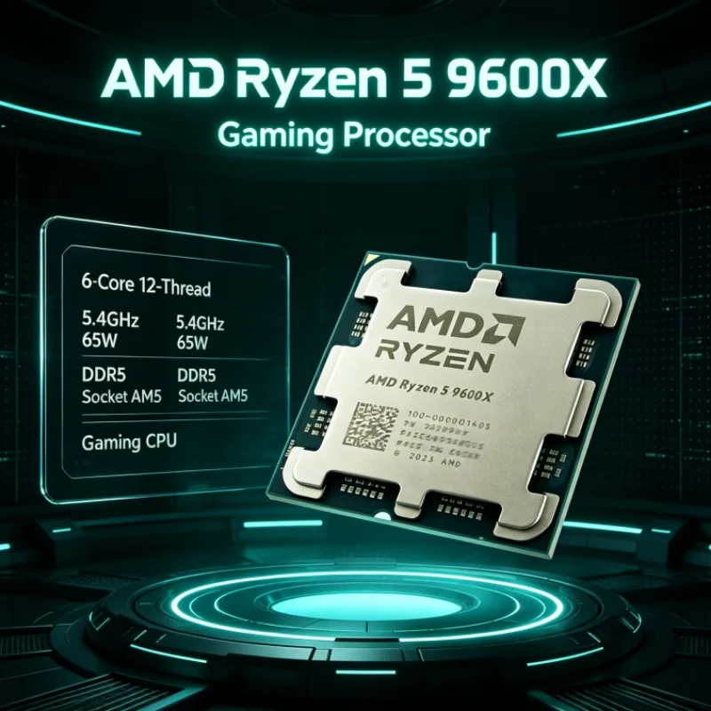 Ryzen R5 9600X AMD AM5 CPU Processor 5.4GHz 6-Core 12-Thread 65W 4nm L3 32M DDR5 Tpye-C