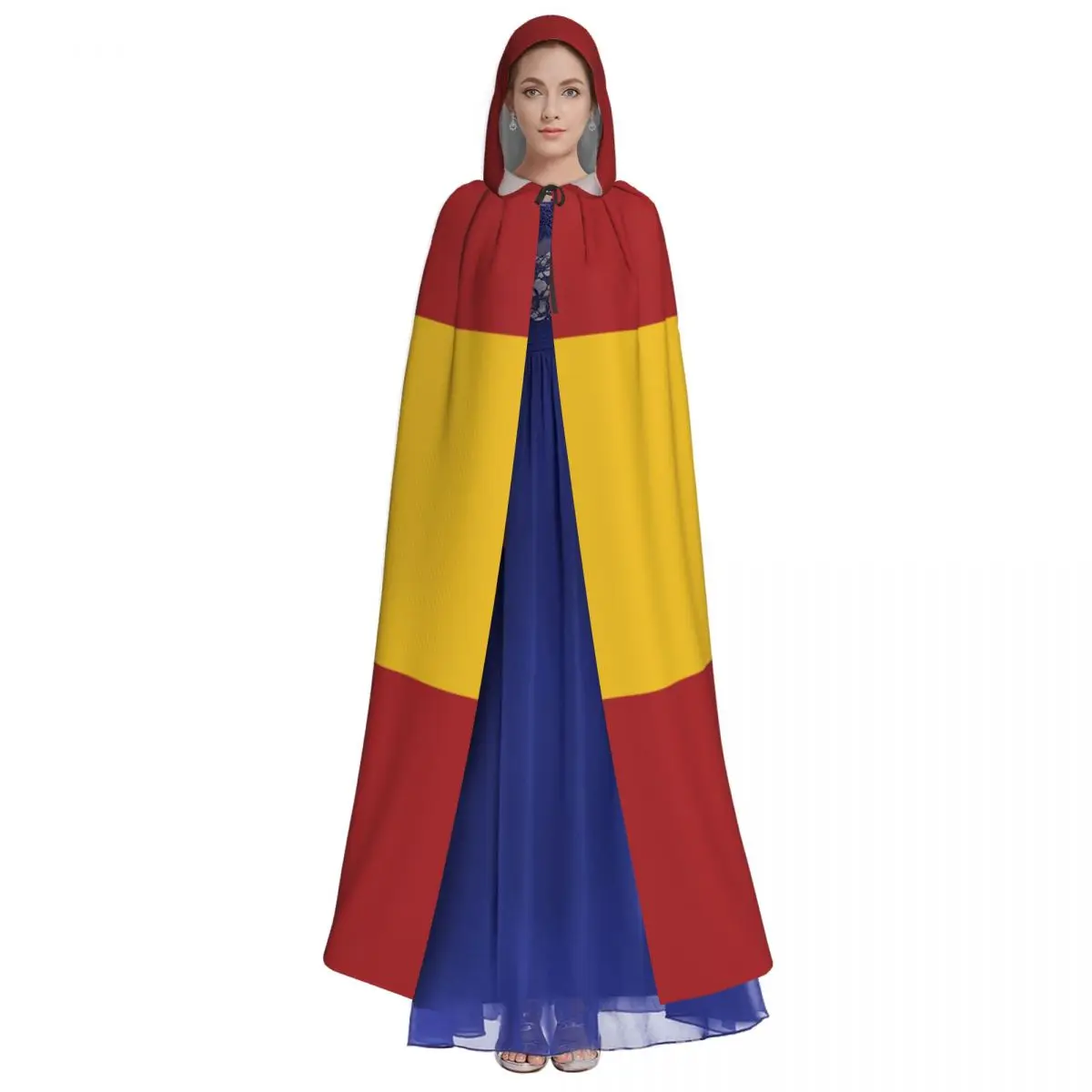 Spain Flag Unisex Witch Party Reversible Hooded Adult Vampires Cape Cloak