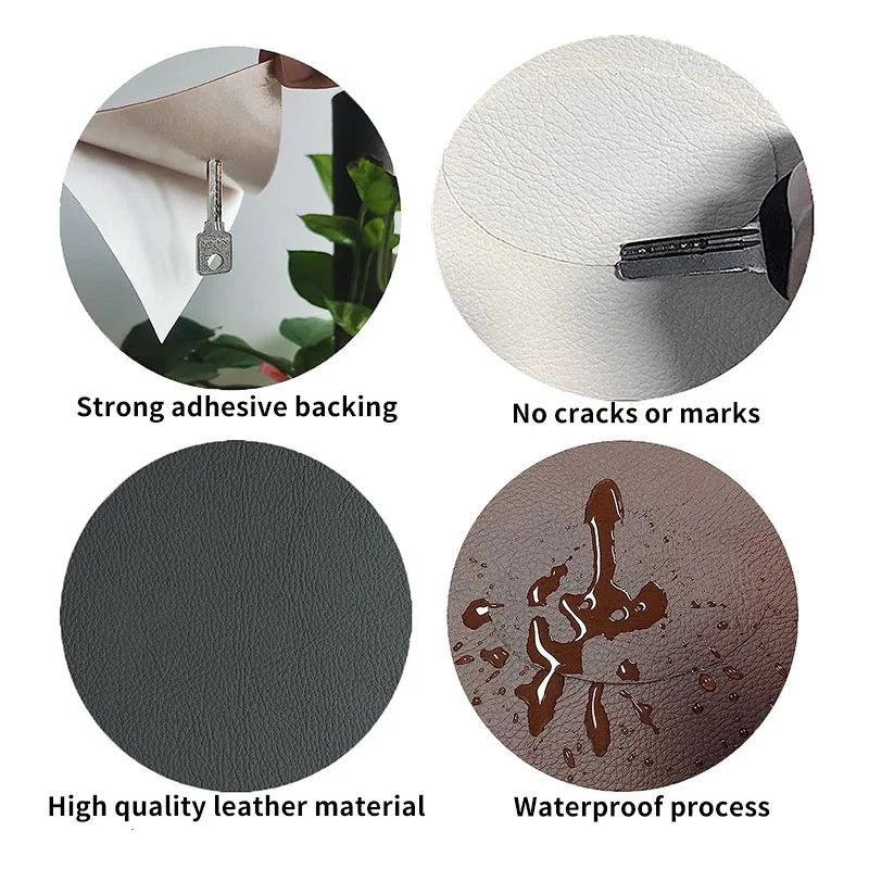 Leather Repair Patch for Furniture Sofa Car Seats Office Chairs Couch Scratch Tape Kit Self Adhesive Hand Bag PU Leather Sticker