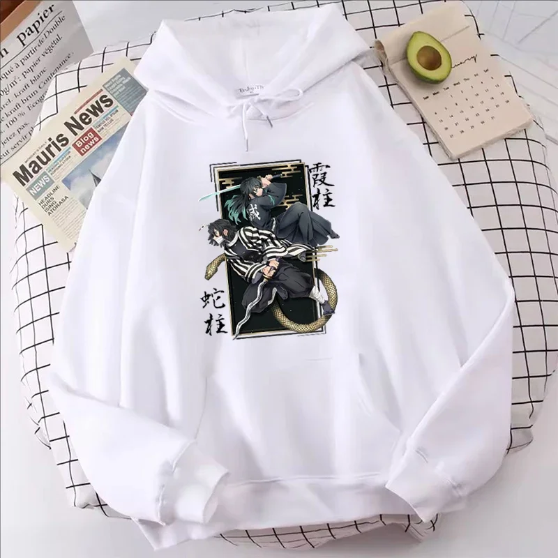 أنيمي شيطان القاتل مطبوعة هوديي الرجال عادية Harajuku البلوز شارع العليا موضة الخريف الشتاء كم طويل الصوف بلوزات
