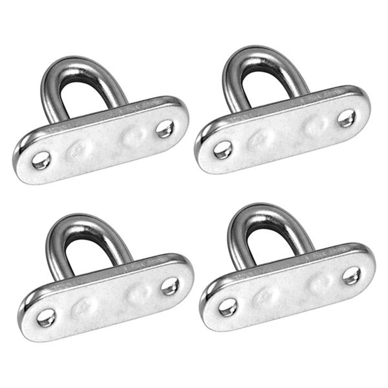 10 Pcs Stainless Steel Pad Eye Plate U Hook,10 Pcs Stainless Steel Snap Hook,Marine Hardware Staple Hook Loop With Screw image 4
