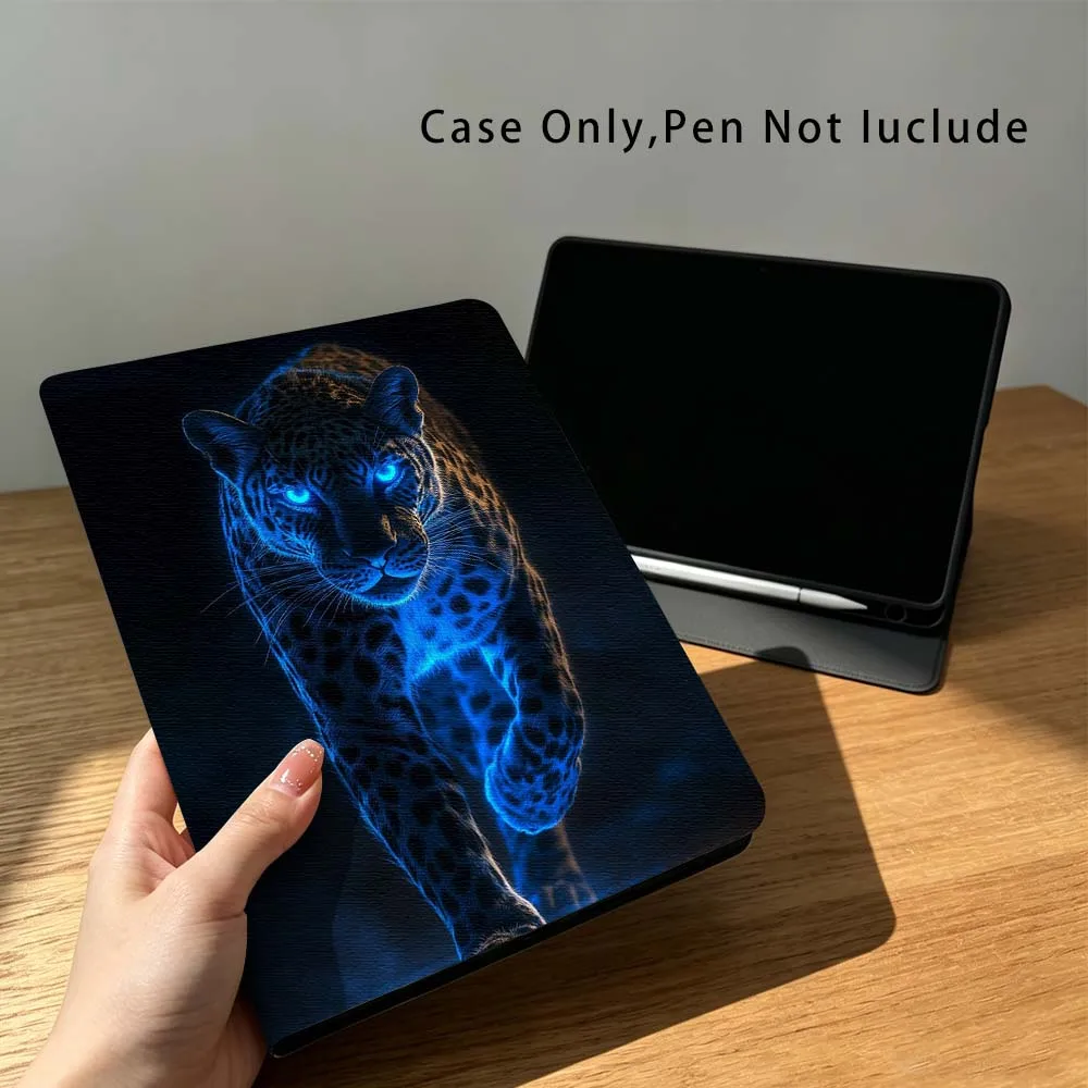 Creative Leopard Design Pattern Fashion For Xiaomi Poco Redmi Pad 8 2 4 C1 6 6S 7 7S SE 9.7 14 11 11.2 Inch Pen Tray Tablet Case