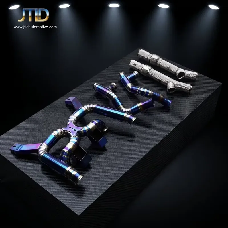 High Premium Auto Parts Titanium Alloy Full Exhaust Pipes for Lamborghini Murcielago LP640 with Stainless Downpipe