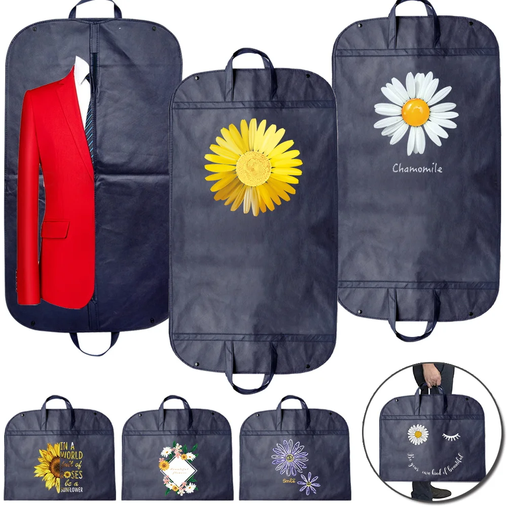 

Durable Dust-proof Zipper Clothes Cover Bag Color Daisy Printed Garment Protector Fully Enclosed Cover Bag Hanging Storage Bag