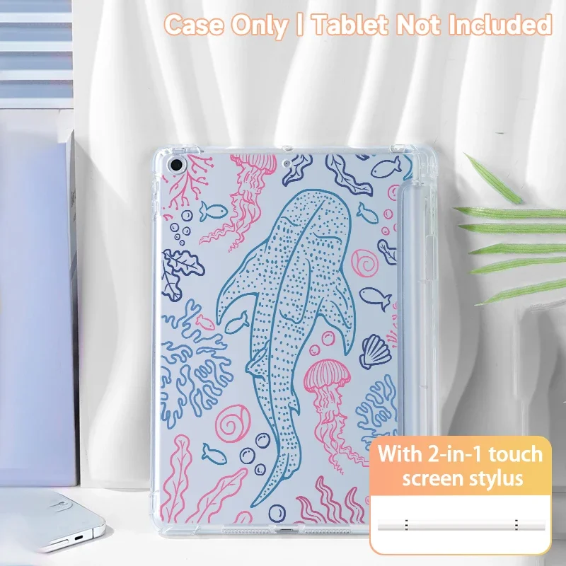 

Защитный чехол для iPad с емкостным стилусом, подходит для iPad7/8/9/10/11 поколений, Air 10,9 2024 M2 M3 A16 mini Pro12.9 Air13