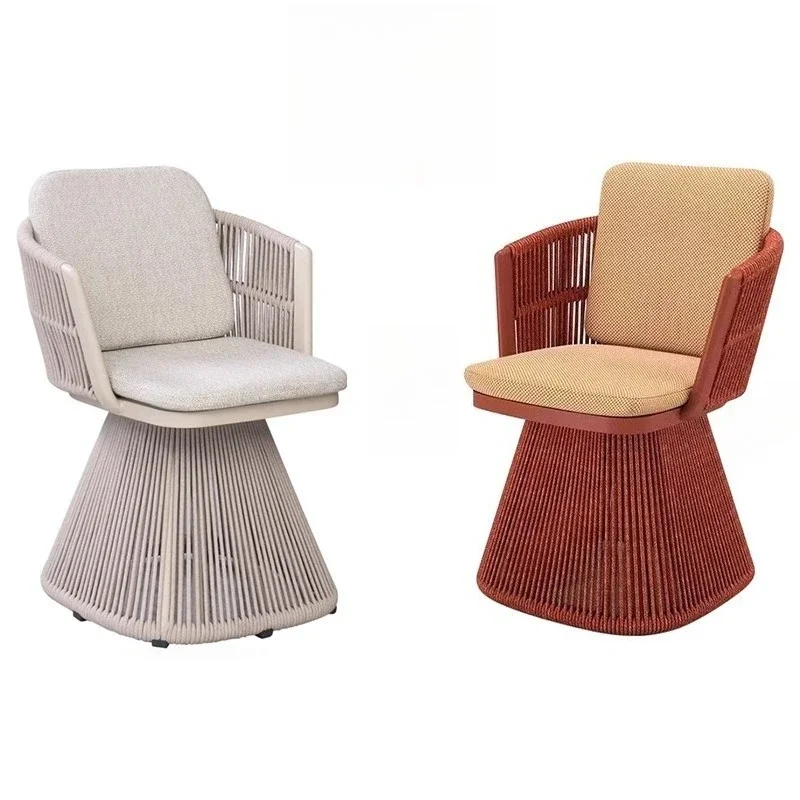 

Outdoor leisure tables and chairs, courtyard weaving, villa courtyard garden balcony, single aluminum alloy round table