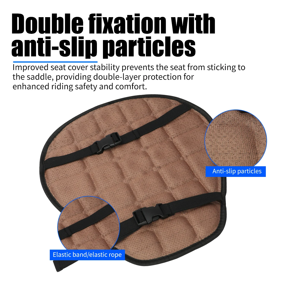 Motorcycle Seat Cushion Black Motorcycle Saddle Non-sticky Cushion High Resilience Washable Anti-skid Particles