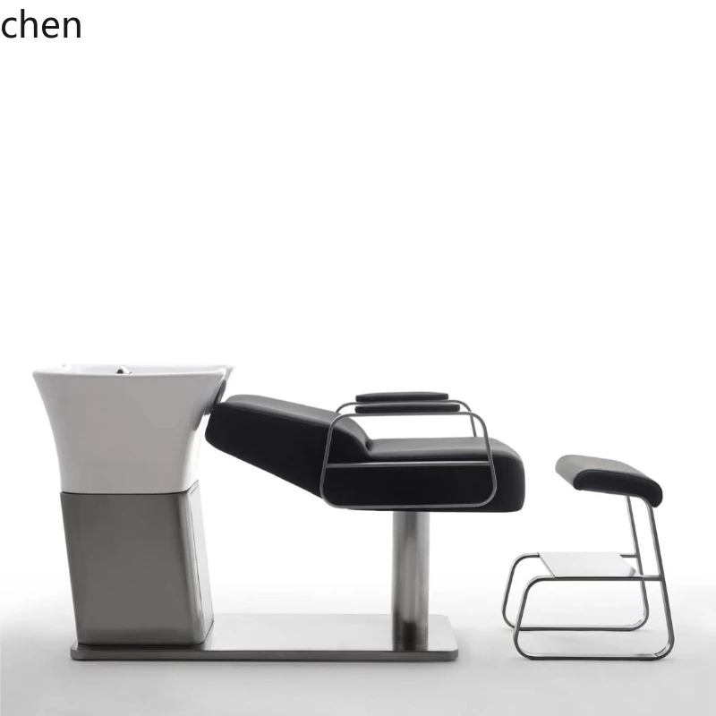 Lettino per shampoo per barbiere HT, lettino per shampoo per parrucchiere, semplice letto a filo semi-sclinante per salone di fascia alta