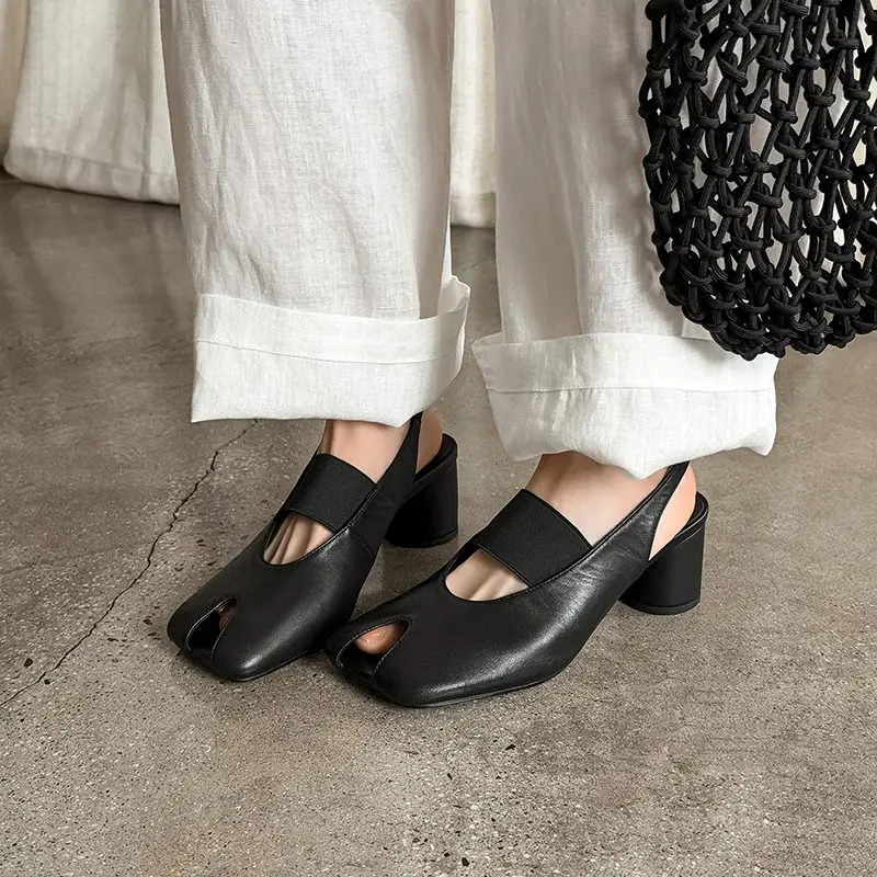 MORAZORA Plus Size 34-41 New Genuine Leather Sandals Women Shoes Peep Toe High Heels Sandals Summer Party Dress Shoes image 6