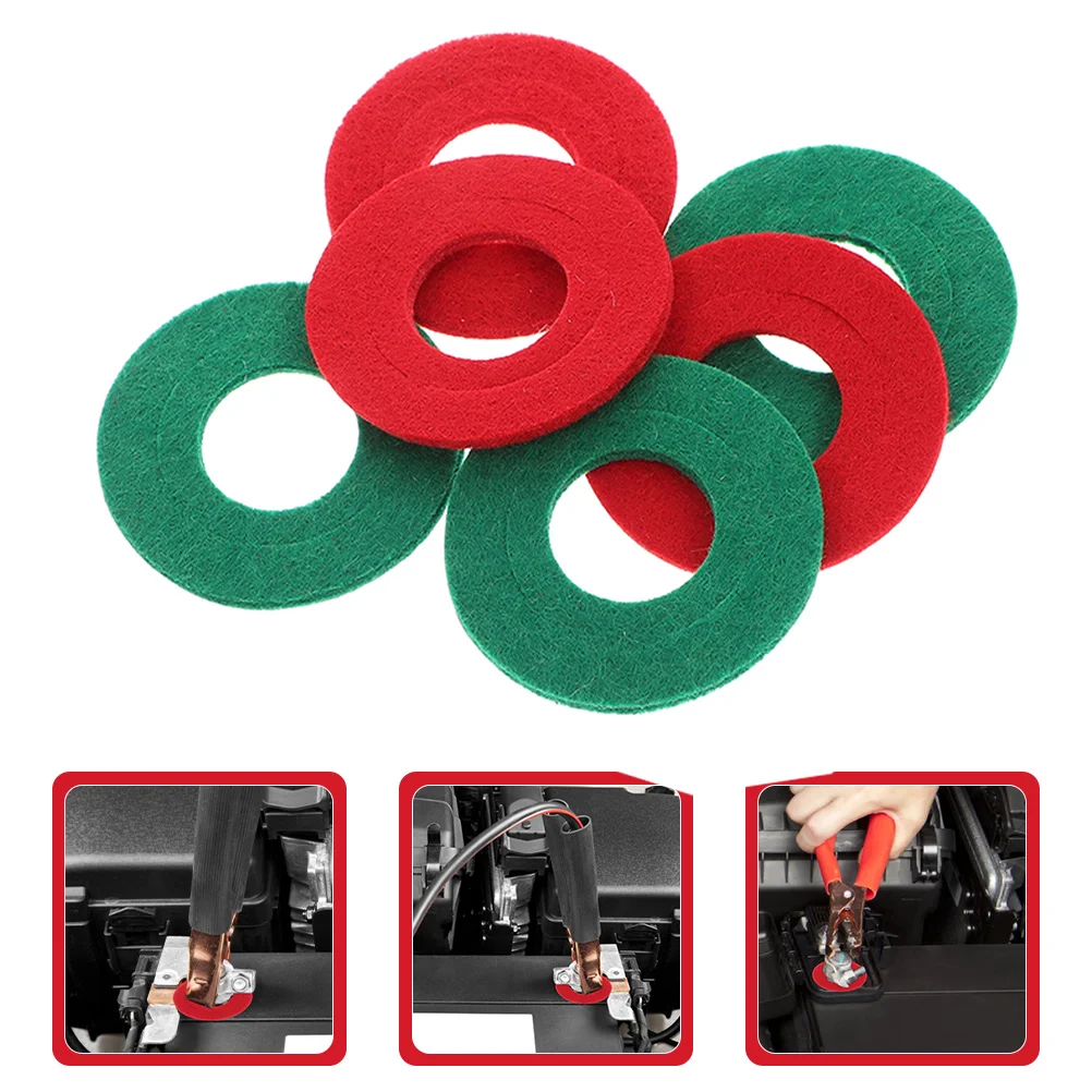 6 Pcs Terminal Gasket Fiber Washer Compatibility Maintenance Car Protector Kit Isolators Protection Washers