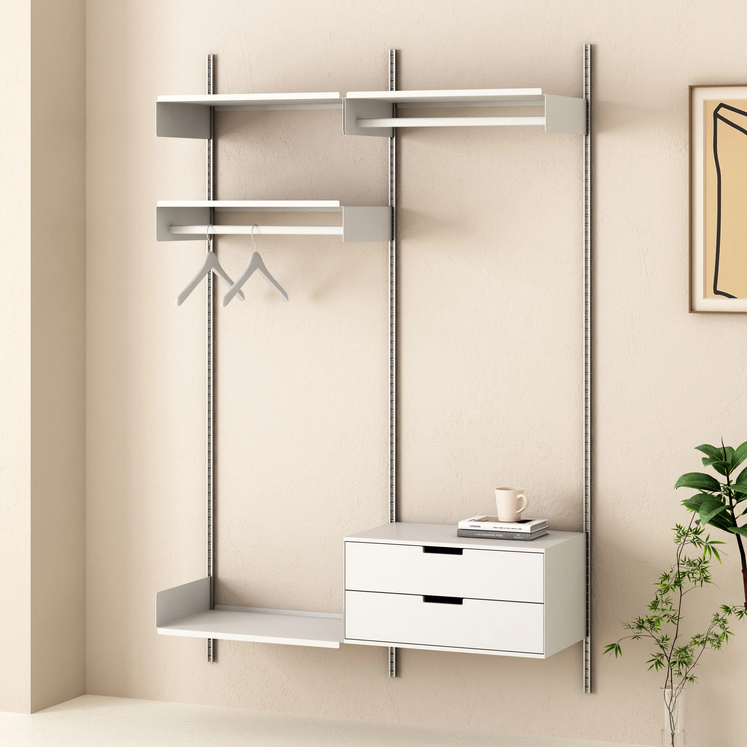 Clothes rack walk-in wardrobe ancient  multi-layer wrought iron  rack wall