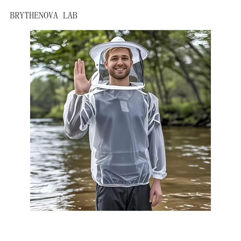 ‌2-Pack Lightweight Mosquito Net - Full Body Breathable Hooded, Polyester for Camping/fishing/running/hiking (White, Unisex)