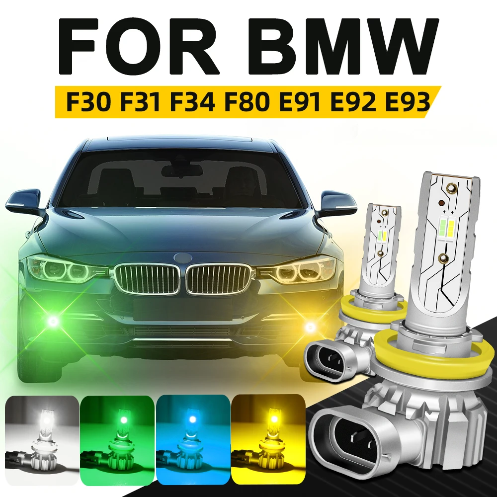 Dual Color LED Front Fog Lights For BMW 3 Series E92 E93 F31 F30 F80 F34 GT Accessories Car Fog Lamp Bulb 320i 320d 335i 330d