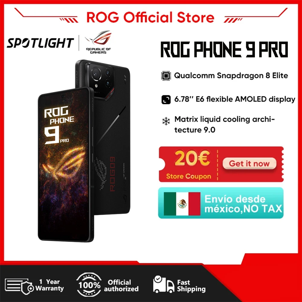 World Premiere ASUS ROG Phone 9 Pro Smartphone Snapdragon 8 Elite 6.78‘’ 185Hz AMOLED Display  5800mAh NFC Mobile Phone