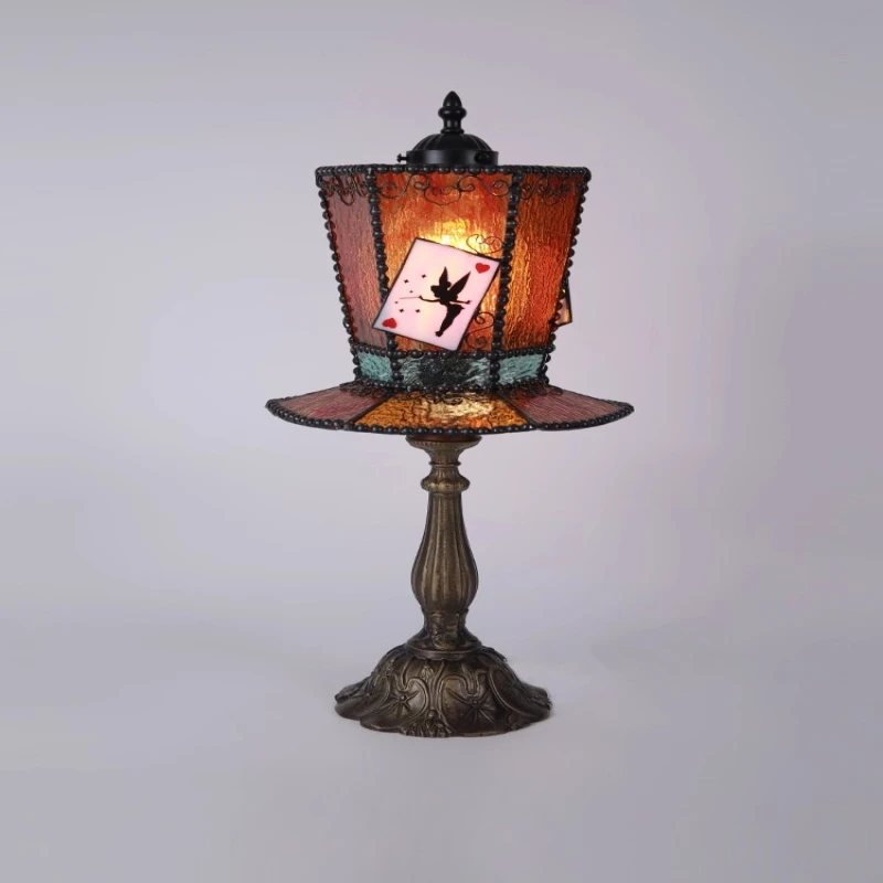 Настольная лампа прикроватная спальня ретро ветер цветочная атмосфера креативная лампа