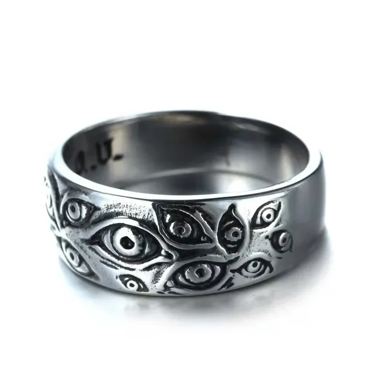 Anillos de Anime de Ryomen Sukuna para Cosplay, accesorio de joyería de ojo muerto negro Unisex, trajes, accesorios de regalo, venta al por mayor