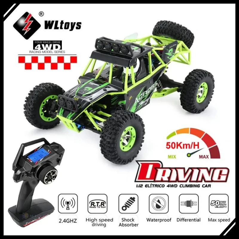

WLtoys 1/12 RC Car 4WD Высокоскоростной внедорожный гусеничный грузовик 50 км/ч Гоночный автомобиль с дистанционным управлением Скалолазание Багги Игрушка 12428