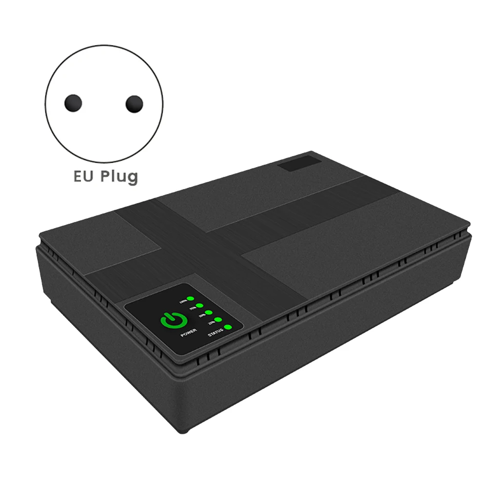 5V 9V 12V Uninterruptible Power Supply Mini UPS POE 10400MAh Battery Backup for CCTV WiFi Router(EU Plug)