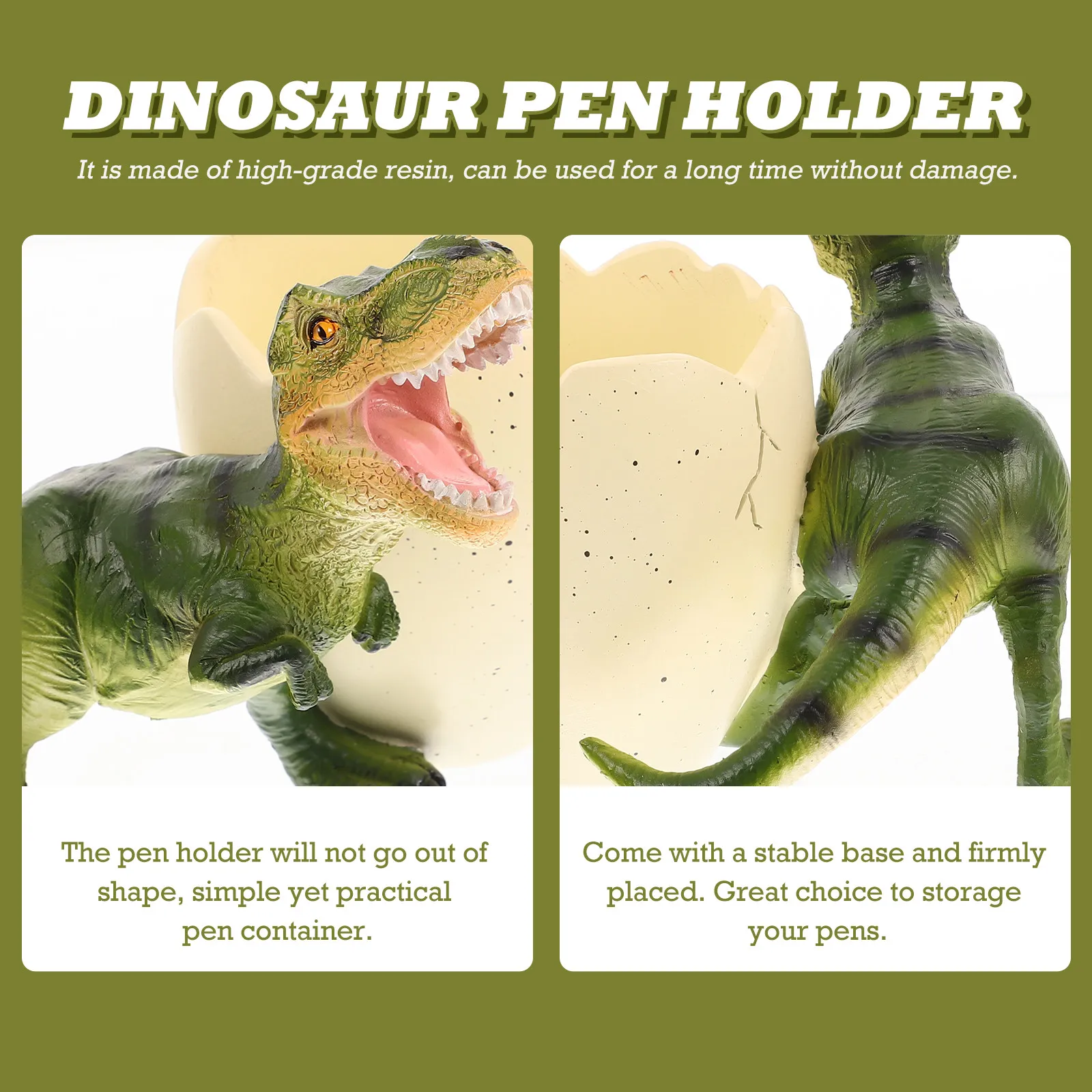 

Подставка для ручек в форме яйца с динозавром из смолы, мультяшный органайзер для карандашей, настольный контейнер для хранения канцелярских принадлежностей