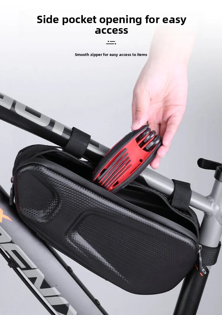 EVA Hard Shell Bike Triangle Bag Waterproof Shockproof Front Top Tube Storage Pouch for MTB Road Bike Phone Cycling Accessory