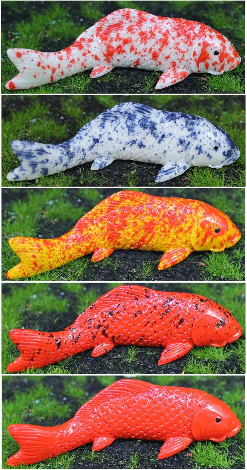 5 teile/satz Harz Koi Fisch Simulation Set - DIY Mikro-Landschaft, perfekte Puppenhaus Zubehör & unvergessliche Geschenk idee – Detail 8