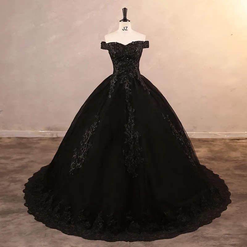 Black Party Dress 2023 New Vestidos Elegant Quinceanera Dress Real Photo Prom Dress Customize Color Ball Gown For Girls