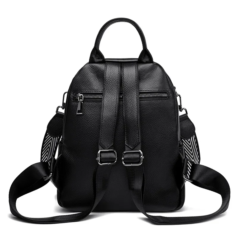 2027 New Fashion Genuine Leather Women Backpacks Luxury Brand Female Real Natural Leather Ladies Girl Student Casual Backpack