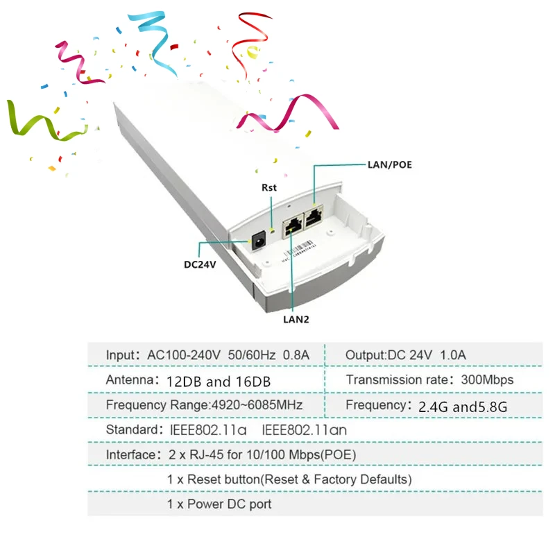 9344 7628 Chipset MINI Ripetitore Router WIFI A Lungo Raggio 300Mbps2.4Ghz1-3Km Router AP Esterno CPE AP Bridge Ripetitore Router Client