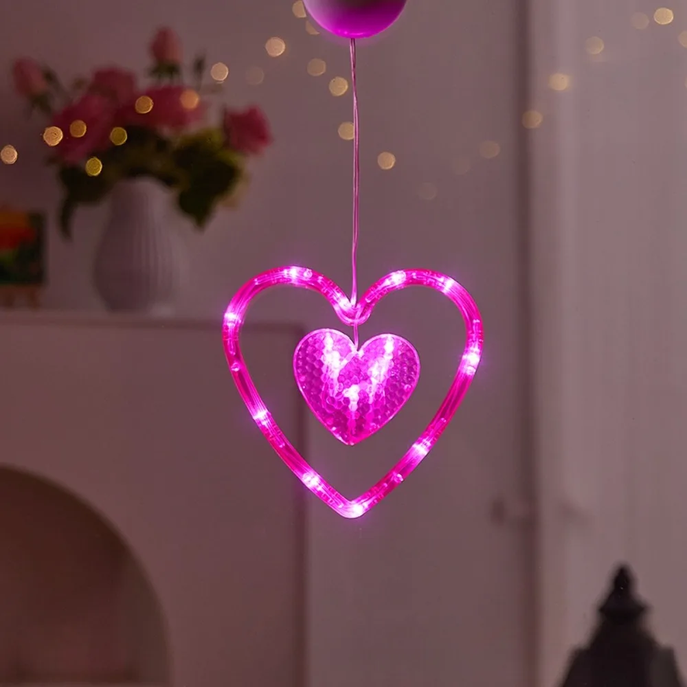

Creative Heart Curtain Fairy Light Beautiful Romantic Valentine Day LED String Lights Rose Color Waterproof