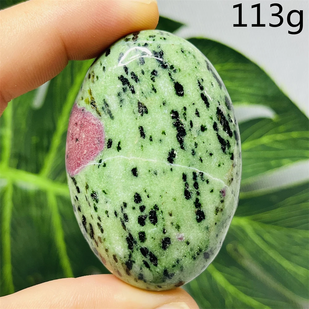 Natural Gemstone Ruby Epidote Black Tourmaline Palmstone Hand-polished Mineral Symbiotic Home Room Decoration Spiritual Healing