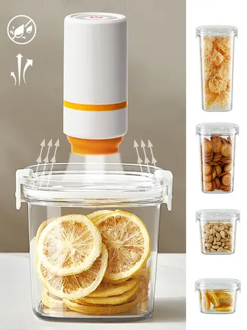 Vacuum Sealed Tank Coffee Beans Vacuum Jar Kitchen Cereals Storage Box Airtight Container Moisture-Proof Sealed Canister for Tea