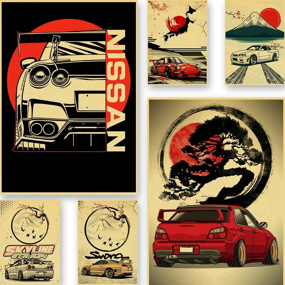 JDM Auto Canvas Painting  Japan Racing Classic Home Décor Life Poster  High Quality Printing