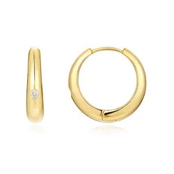 S925 Silver Round 2.5mm Moissanite Diamond Yellow Gold Color Earrings for Women Engagement Gift