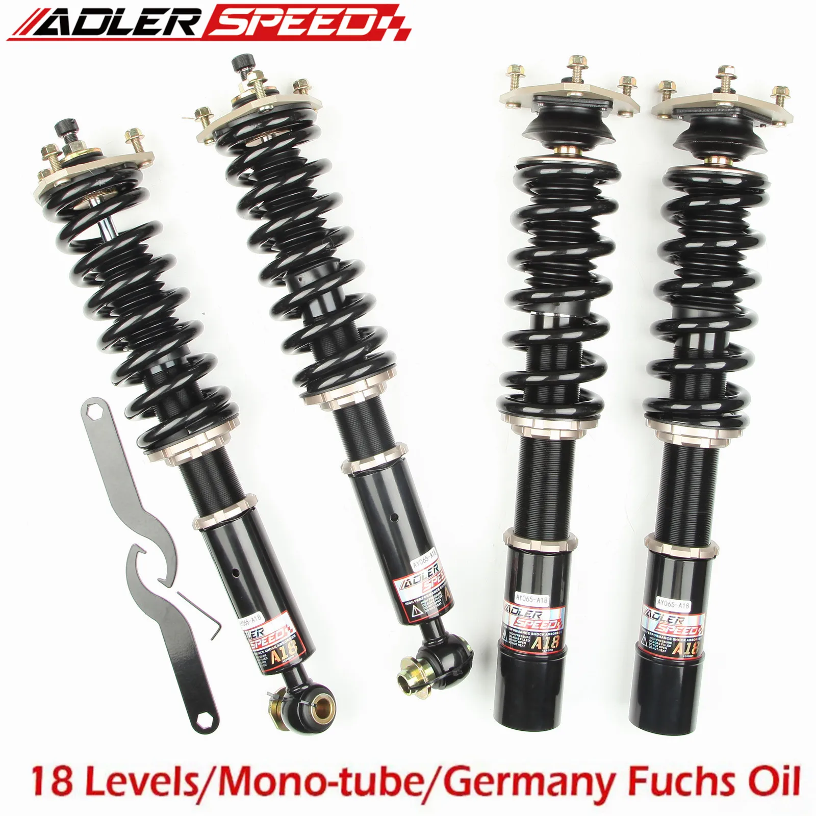 ADLERSPEED  For BMW E39 Sedan RWD 525 528 530 540 Coilovers 18 Level Adj. Springs Suspension