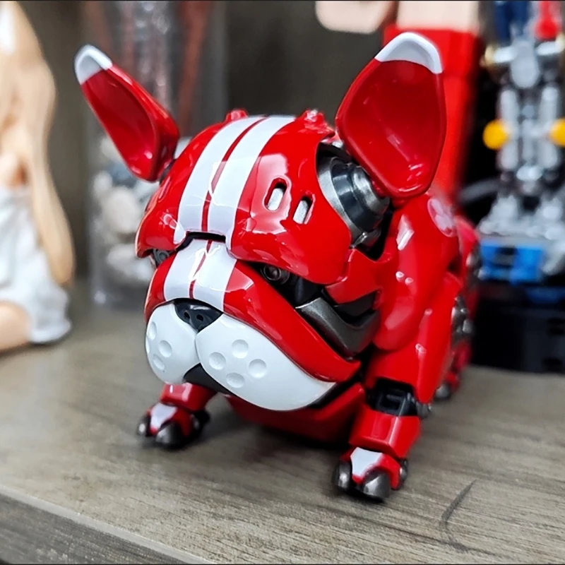 Mechanical Bulldog Red Green Robot Dog Anime Figure Model Doll Action Figures Collection Ornaments Adults Children Desktop Gifts