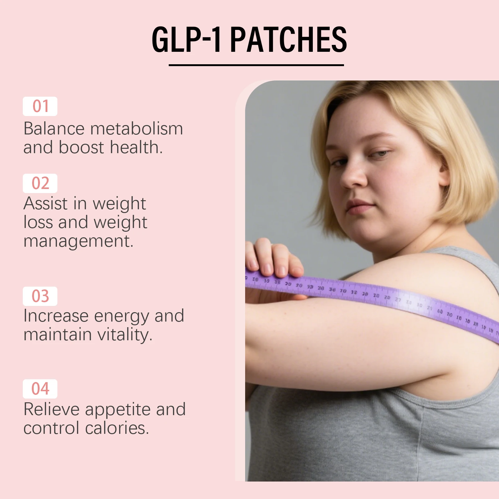 GLP 1 رقعة التخسيس لفقدان الوزن قمع الشهية تقليل مدخل السكر يمنع الدهون التوليف ملصقات إدارة الجسم