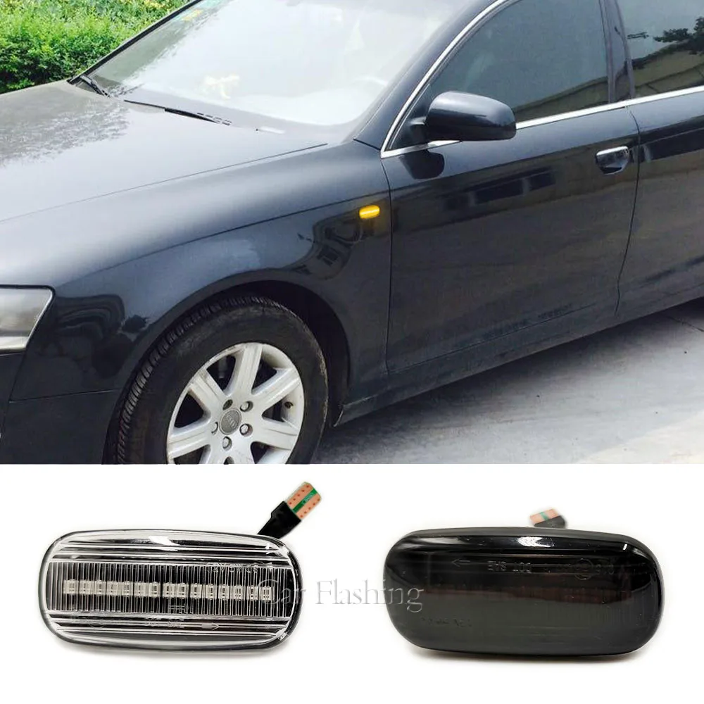 لأودي A3 S3 8P A4 S4 RS4 B6 B7 B8 A6 S6 RS6 C5 C7 Led ديناميكية الجانب ماركر بدوره إشارة ضوء متتابعة الوامض ضوء Emark