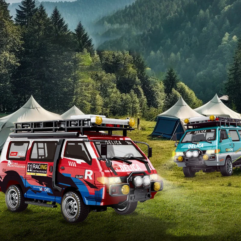 DeLica RC リモートコントロールおもちゃバス 1:24 スケールキャンプカーモデルボーイズシミュレーション車両グッズミニチュアギフト