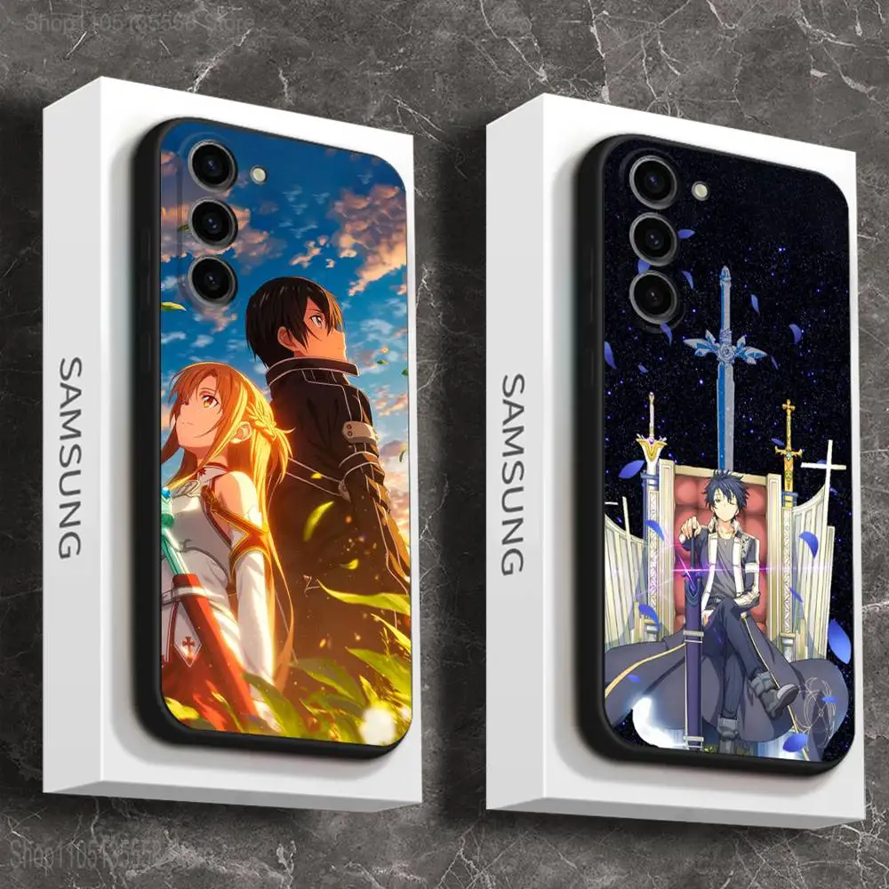 

Sword Art Online SAO Kirigaya Phone Case For Samsung Galaxy A 91,80,73,72,71,53,52,51,22,5G Shockproof Soft Black Cover