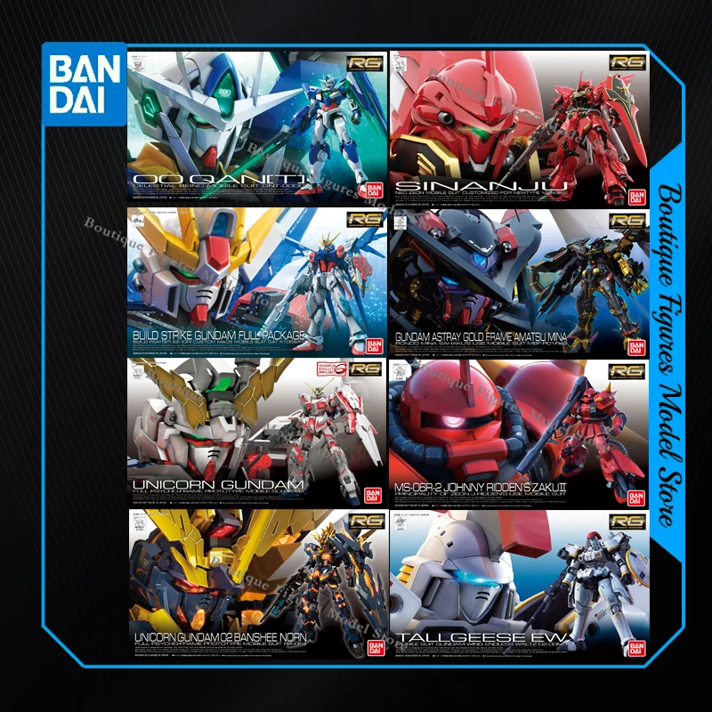 

Bandai Original Gundam RG 00QAN SINANJU UNICORN ZAKU2 UNICORN TALLGEESE Action Anime Figures Model Collection Gift Kids Toys