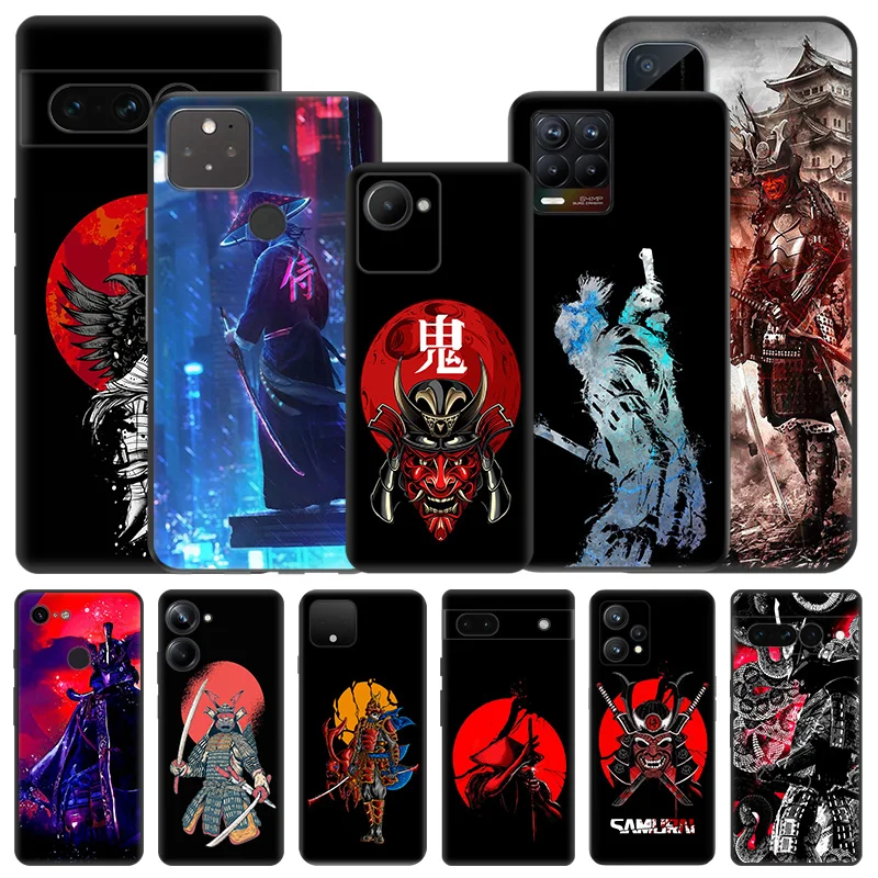 Soft Phone Cases For Pixel 8a 7a 6a 7 6 8 Super Samurai Honor X8b X9b X7b 70 90 X6 X7 X8 X9A X8A X6A Magic5 Black Matte Cover